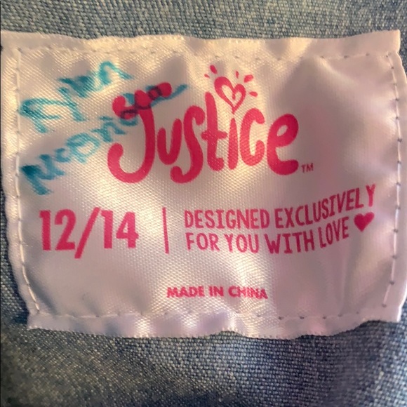 Justice EUC embroidered stretchy jean jacket! - Picture 5 of 6